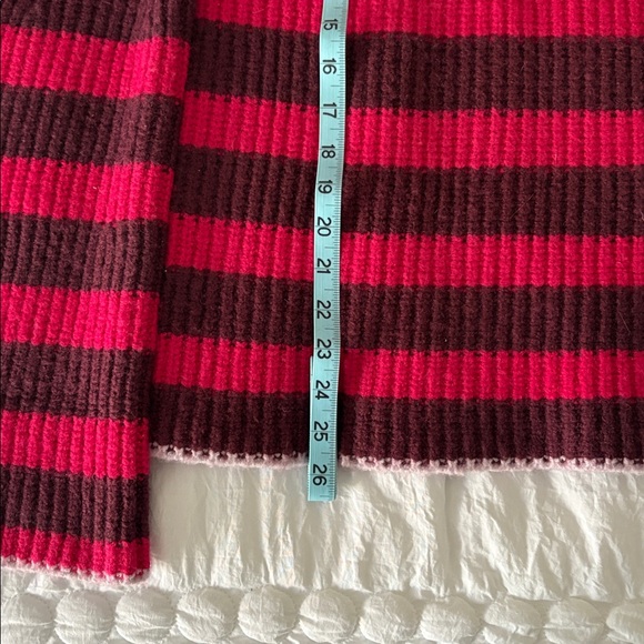 Maeve Pink and Burgundy Striped Turtleneck Sweater - Picture 10 of 15